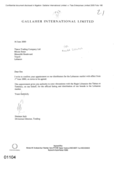 [Letter from Norman Jack to Tlasco Trading Company Ltd regarding appointment for distributors of the Lebanese market]