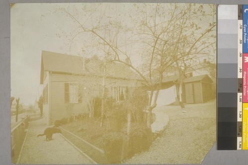 [Unidentified residence and dog. Grass Valley?]