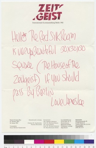 Letter to James Butler and Morgan Thomas from James Lee Byars