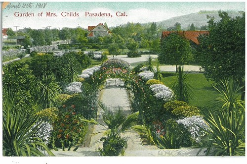 Postcard of "Garden of Mrs. Childs, Pasadena, Cal."