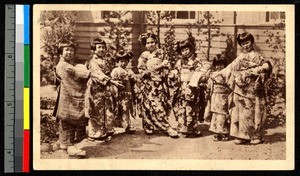 Girls in traditional dress, Japan, ca.1920-1940