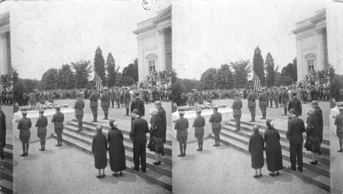At the Tomb of the Unknown Soldier, before the Arlington Memorial Amphitheater, Arlington National Cemetery, Memorial Day, May 30, 1928