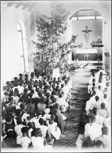 Congregation in the church during Christmas service, Gonja, Tanzania, ca.1927-1938