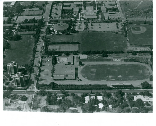 Aerial view of campus, Claremont McKenna College
