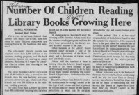 Number of Children Reading Library Books Growing Here