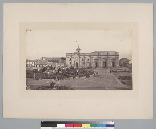 Plaza de Armas and Cathedral, Santiago. [photographic print]