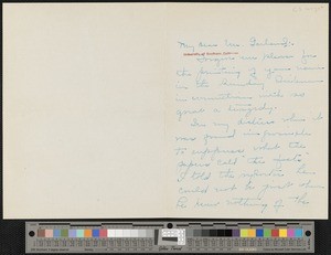 Catherine S. Wright, letter, to Hamlin Garland