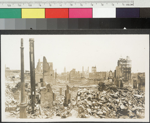 [Scene of ruined buildings, Financial District.]