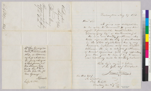 James Wilson to Abraham Lincoln regarding endorsement of Thomas Gray