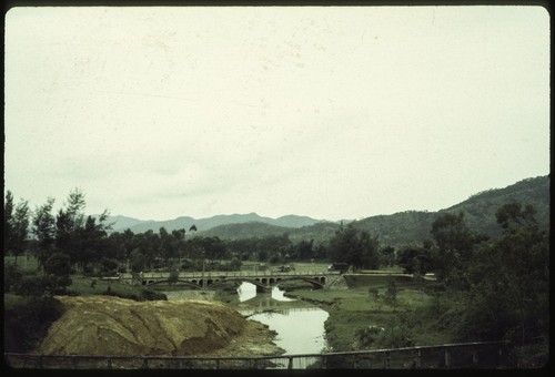 Mountain, Field and Bridge
