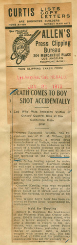 Death comes to boy shot accidentally