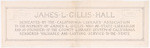 [Plans for James L. Gillis Memorial Hall plaque] (2 views)