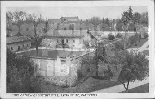 Interior View of Sutter's Fort, Sacramento, California - W.M. Smith