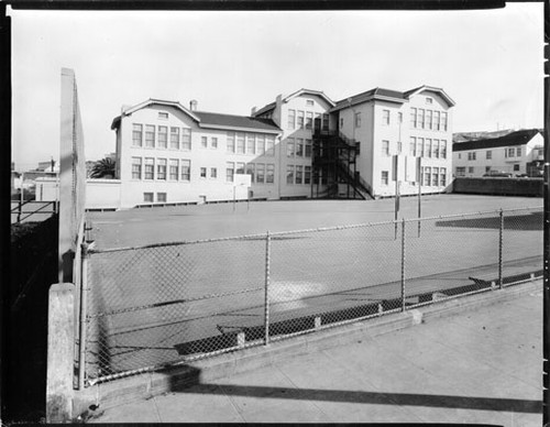 [Rear view of Burnett Elementary School]