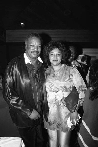Paul Winfield and an unidentified woman posing together, Los Angeles, 1987