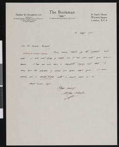 St. John Adcock, letter, 1923-08-16, to Hamlin Garland