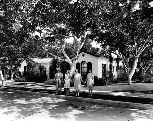Frank W. Slabaugh, County Purchasing Agent, with wife Ellen B. and daughters in the 1930s at their home on 407 W. Santa Clara