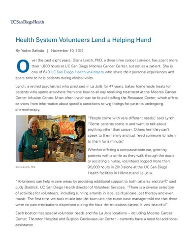 Health System Volunteers Lend a Helping Hand