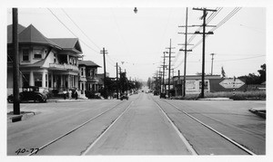 Olympic Boulevard, State Route 173, looking east from point 100 feet west of Serrano Avenue, Los Angeles County, 1940
