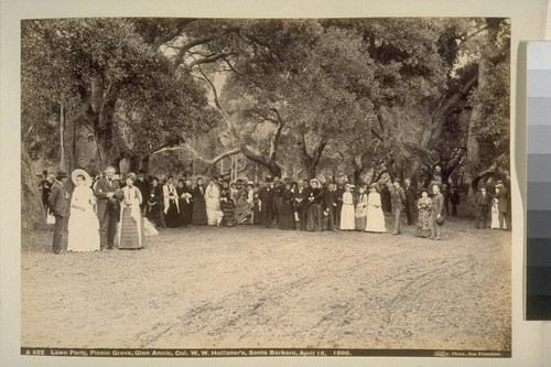 Lawn Party, Picnic Grove, Glen Annie, Col. W.W. Hollister's, Santa Barbara, April 16, 1885.--A422