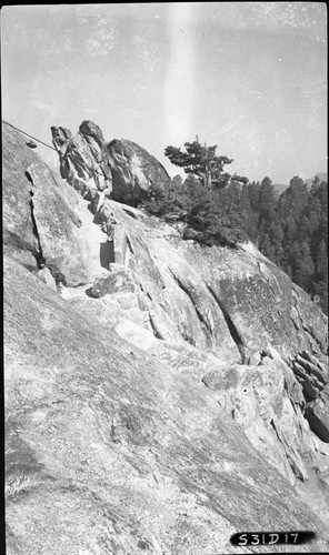 Moro Rock, SNP. construction, trail leading from east slope to hogback