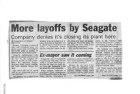 More layoffs by Seagate