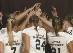 LMU women volleyball players