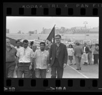 César Chávez, Paul Schrade and other strikers picketing Ford Motor Co. plant at Pico Rivera in Los Angeles, Calif., 1967
