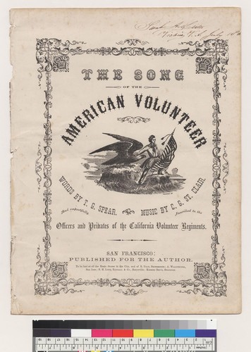 The song of the American volunteer [T. G. Spear, C. G. St. Clair]