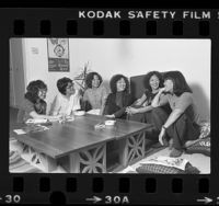 Six members of Pacific Asian American Women Writers West (PAAWWW) in Los Angeles, Calif., 1980