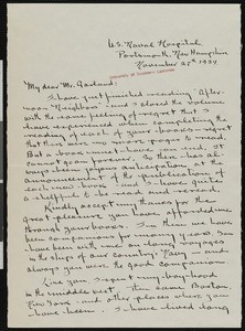 William M. Kerr, letter, 1934-11-27, to Hamlin Garland