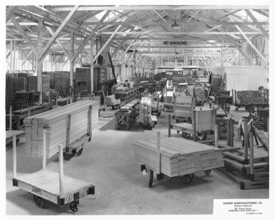 Factories - Stockton: Interior of Harris Manufacturing Co., War Contract Division, Assembly building, N. Wilson Way
