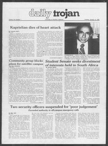 Daily Trojan, Vol. 91, No. 1, January 12, 1982