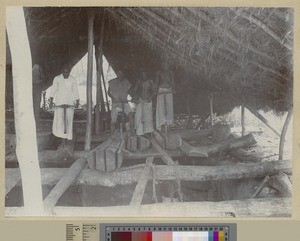 Carpenters at work, Livingstonia, Malawi, ca.1903