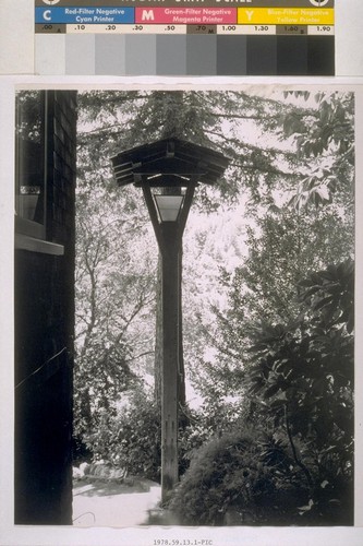 Fendler house: [exterior, detail of street lamp]