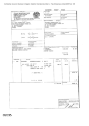 [Invoice from Atteshlis Bonded Store Ltd on behalf of Gallaher International Limited for Sovereign Classic Cigarettes]