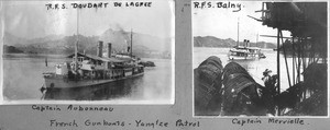 L. P. Bischoff photo album. Photos of French gunboats on Yangzi River