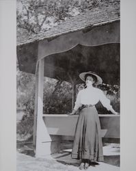 Zana Mildred Taylor Weaver by the pavilion, Sonoma County, California, 1909
