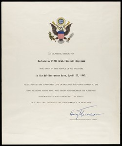 Truman, letter of condolence, after 1945