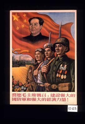Follow Chairman Mao's instruction to build a powerful national defense and a strong economy. [Text in Chinese.]