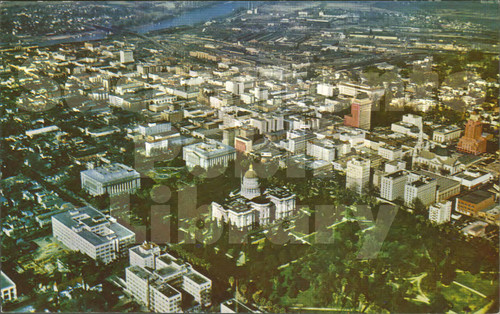 Aerial View of the State Capitol from the Back, Sacramento, CA