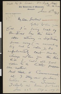 Richard Burton, letter, 1907-06-06, to Hamlin Garland