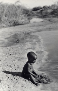 Child at the Zambezi river bank