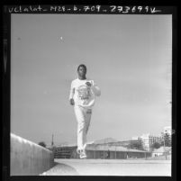 Olympic athlete and USC student Randy Williams in Los Angeles, Calif., 1973