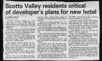 Scotts Valley residents critical of developer's plans for new hotel