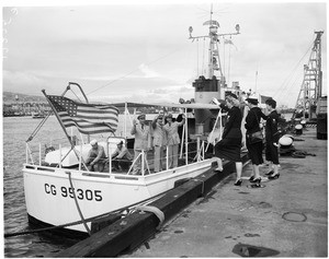 Coast Guard leaving for training cruise, 1957