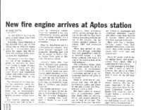 New fire engine arrives at Aptos station