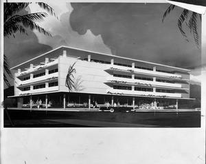 4-story office building, Canon Dr. & Burton Way, Beverly Hills, 1956