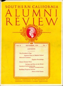 Southern California alumni review, vol. 10, no. 1 (1928 Sept.)