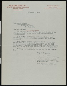 A.M. Stickles, letter, 1936-02-01, to Hamlin Garland